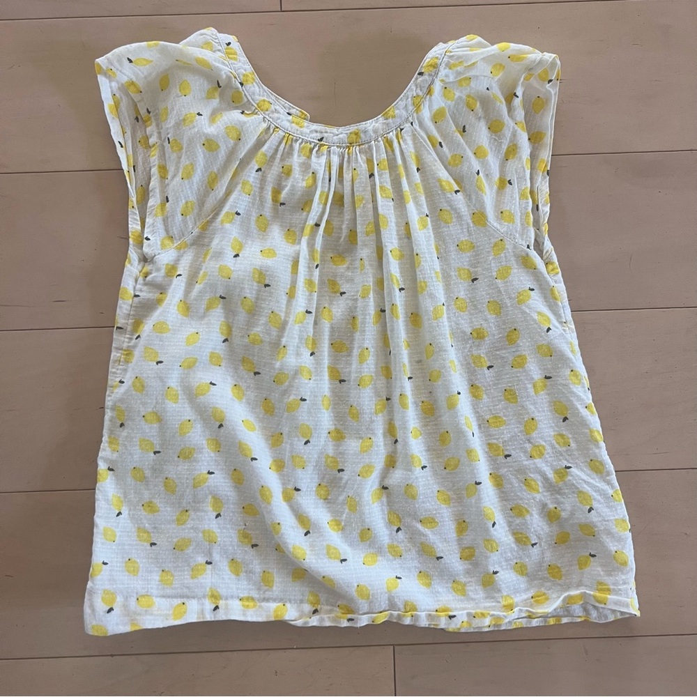 H&M lemon print cap sleeve blouse size 5-6